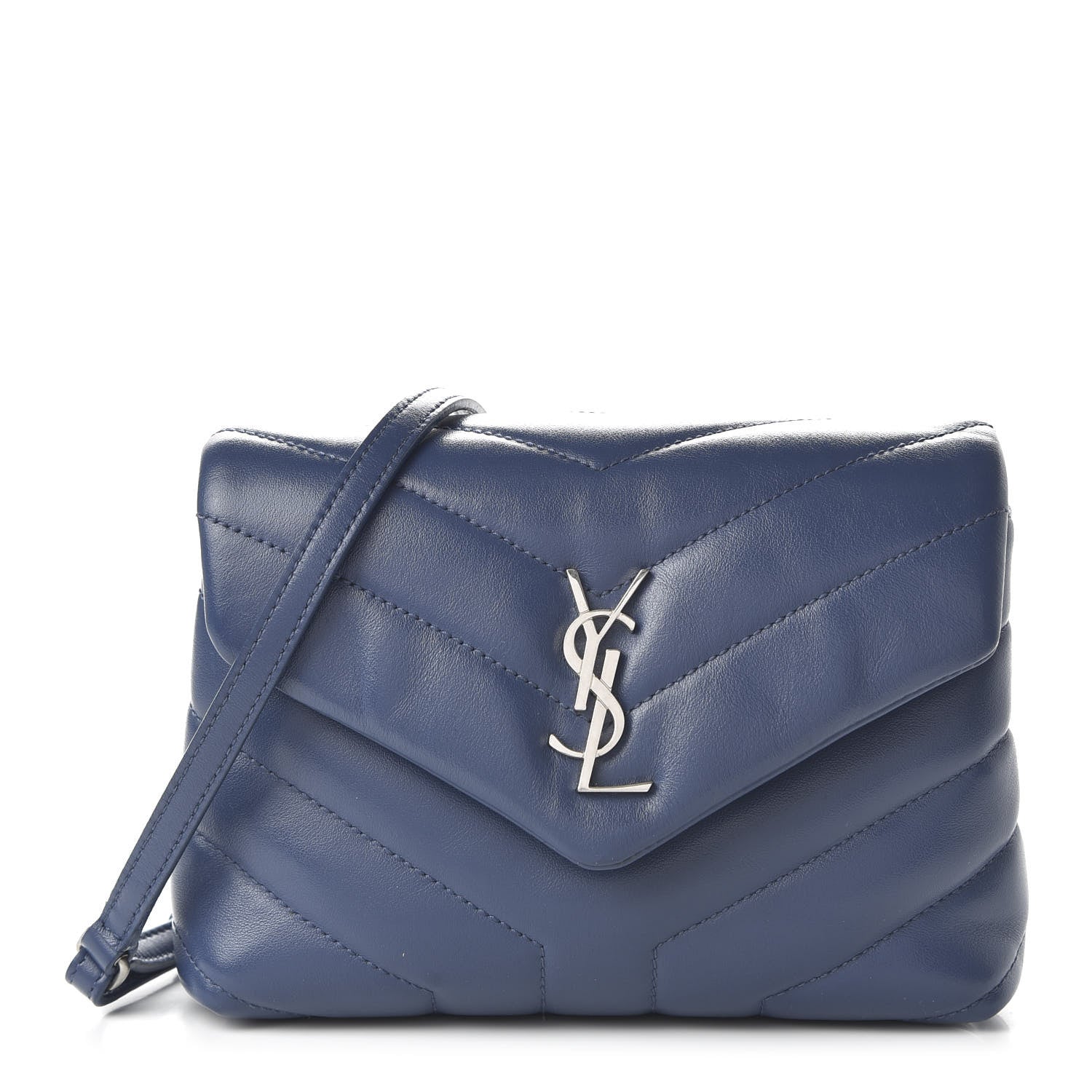 Saint Laurent Calfskin Y Quilted Monogram Toy Loulou Chain Satchel Denim 1 of 9