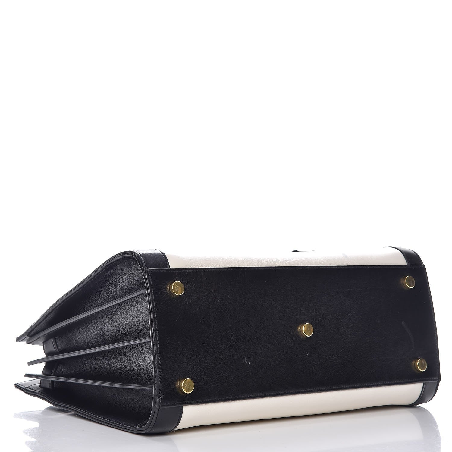Saint Laurent Calfskin Bicolor Small Sac De Jour White Black 4 of 10