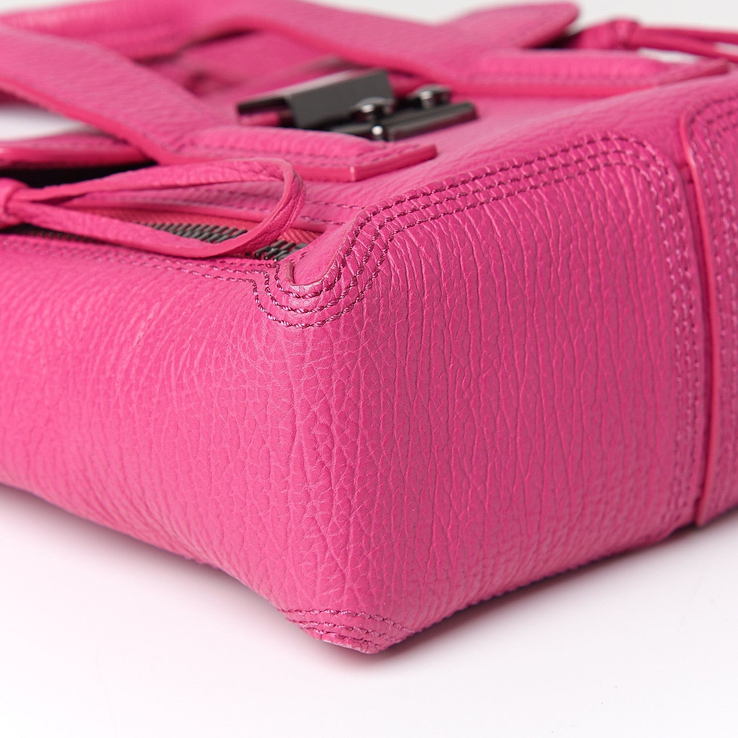 3.1 Phillip Lim 3.1 Textured Calfskin Mini Pashli Satchel Fuchsia 7 of 8