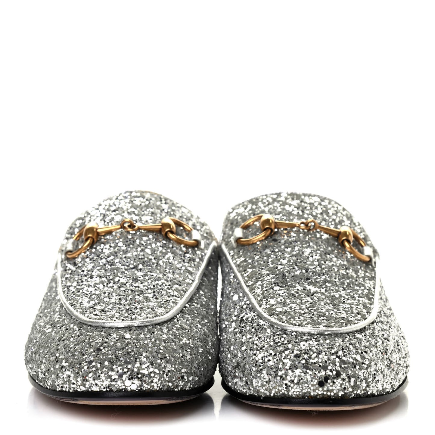 Glitter Womens Princetown Slippers 36 Silver