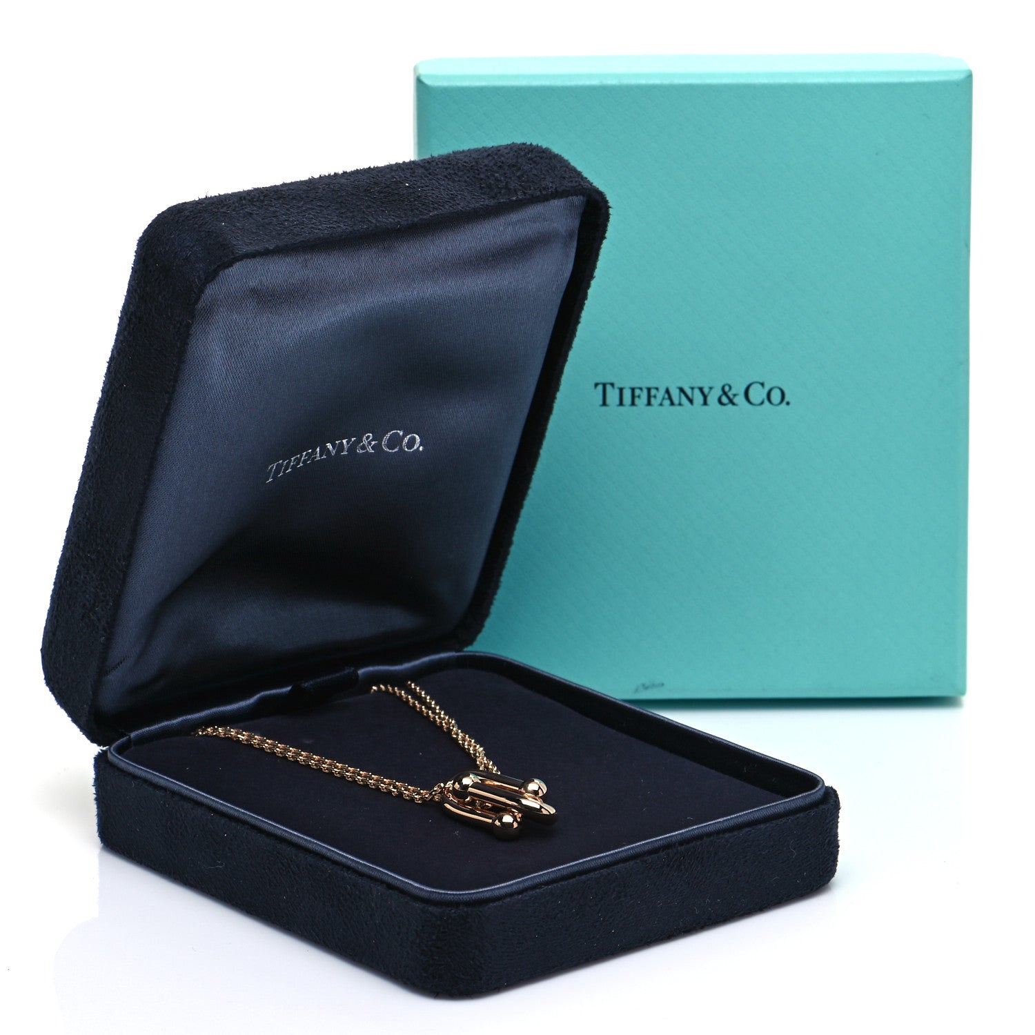 Tiffany 18K Rose Gold HardWear Double Link Pendant Necklace 5 of 5