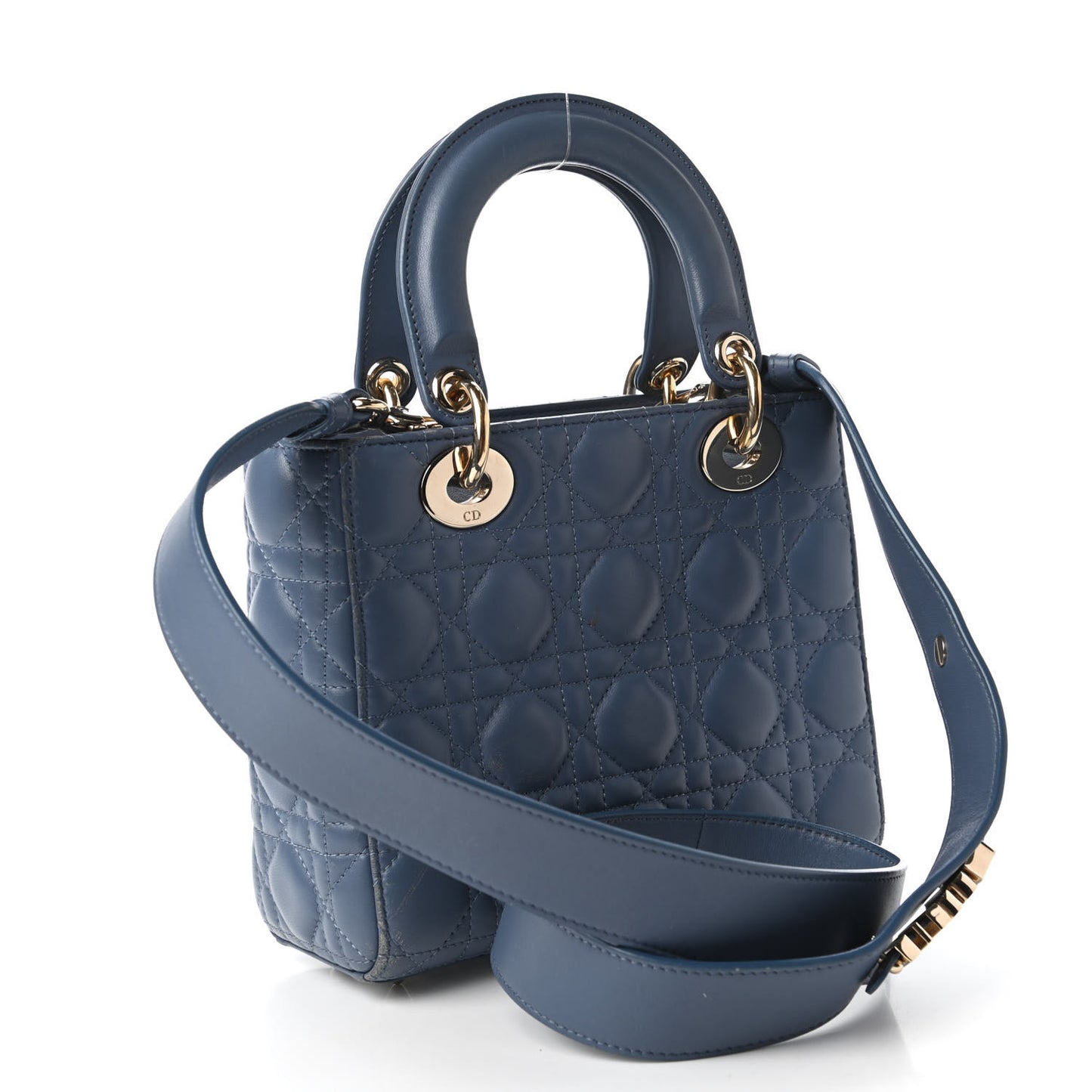 Lambskin Cannage Small My ABCDior Lady Dior Denim Blue