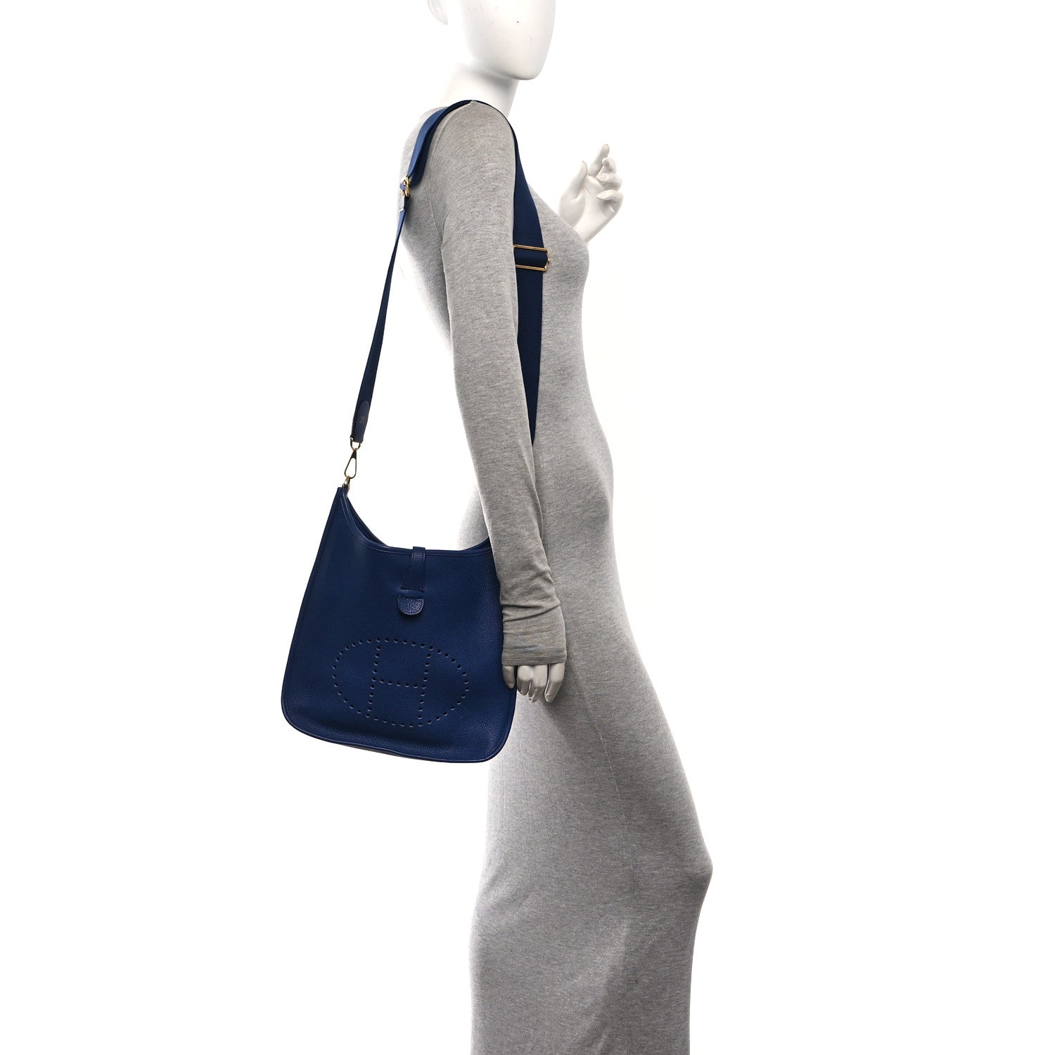 Hermes Taurillon Clemence Evelyne III PM Bleu Encre 2 of 10
