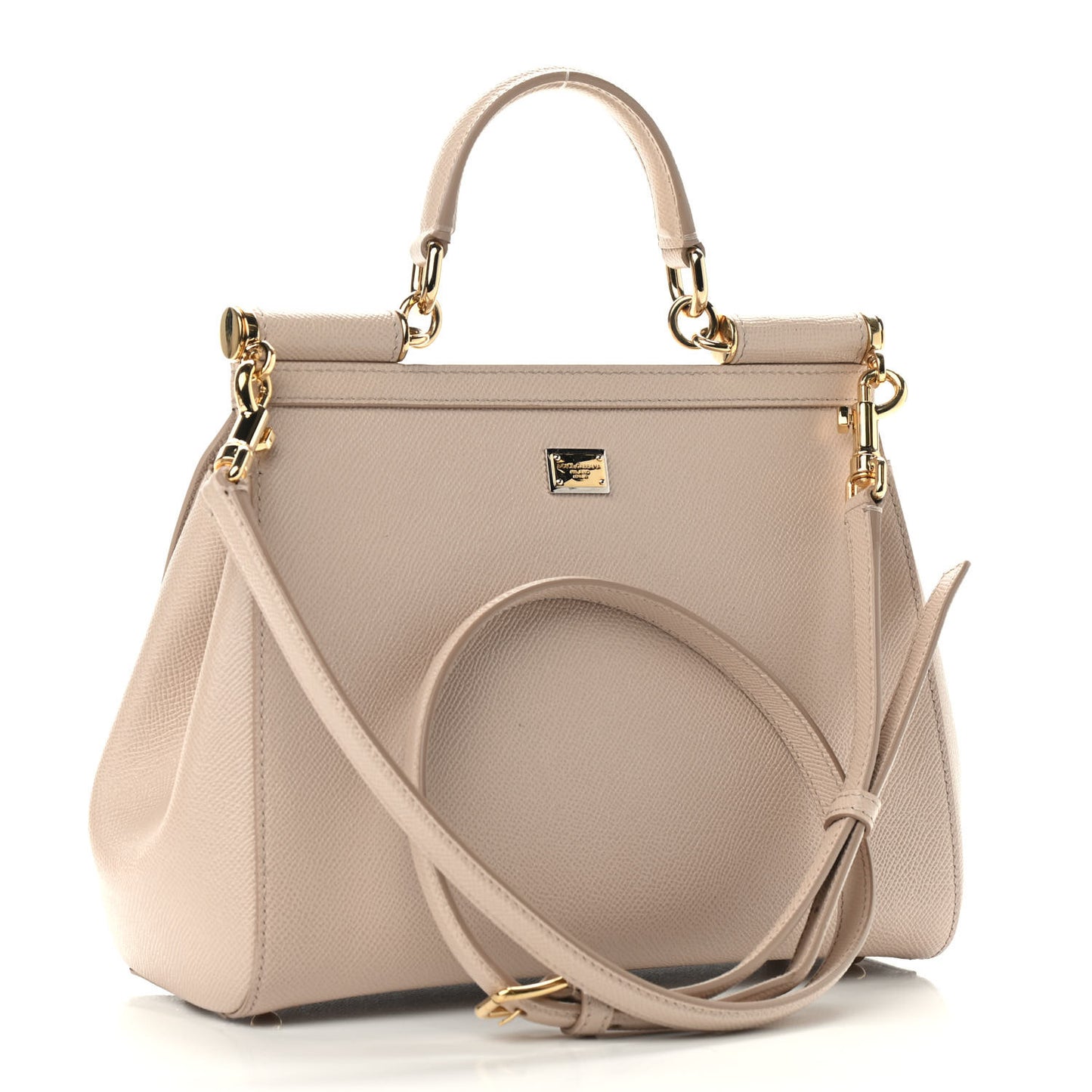 Dauphine Medium DG Family Patch Miss Sicily Satchel Beige