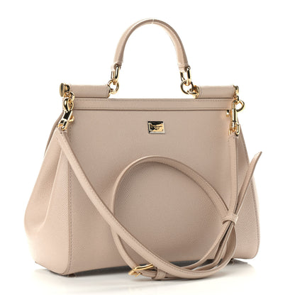Dolce & Gabbana Dauphine Medium DG Family Patch Miss Sicily Satchel Beige 3 of 9