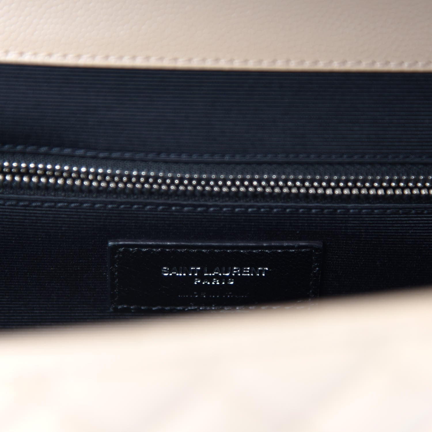 Saint Laurent Grain De Poudre Large Tri-Quilt Monogram Satchel Dark Beige 12 of 14
