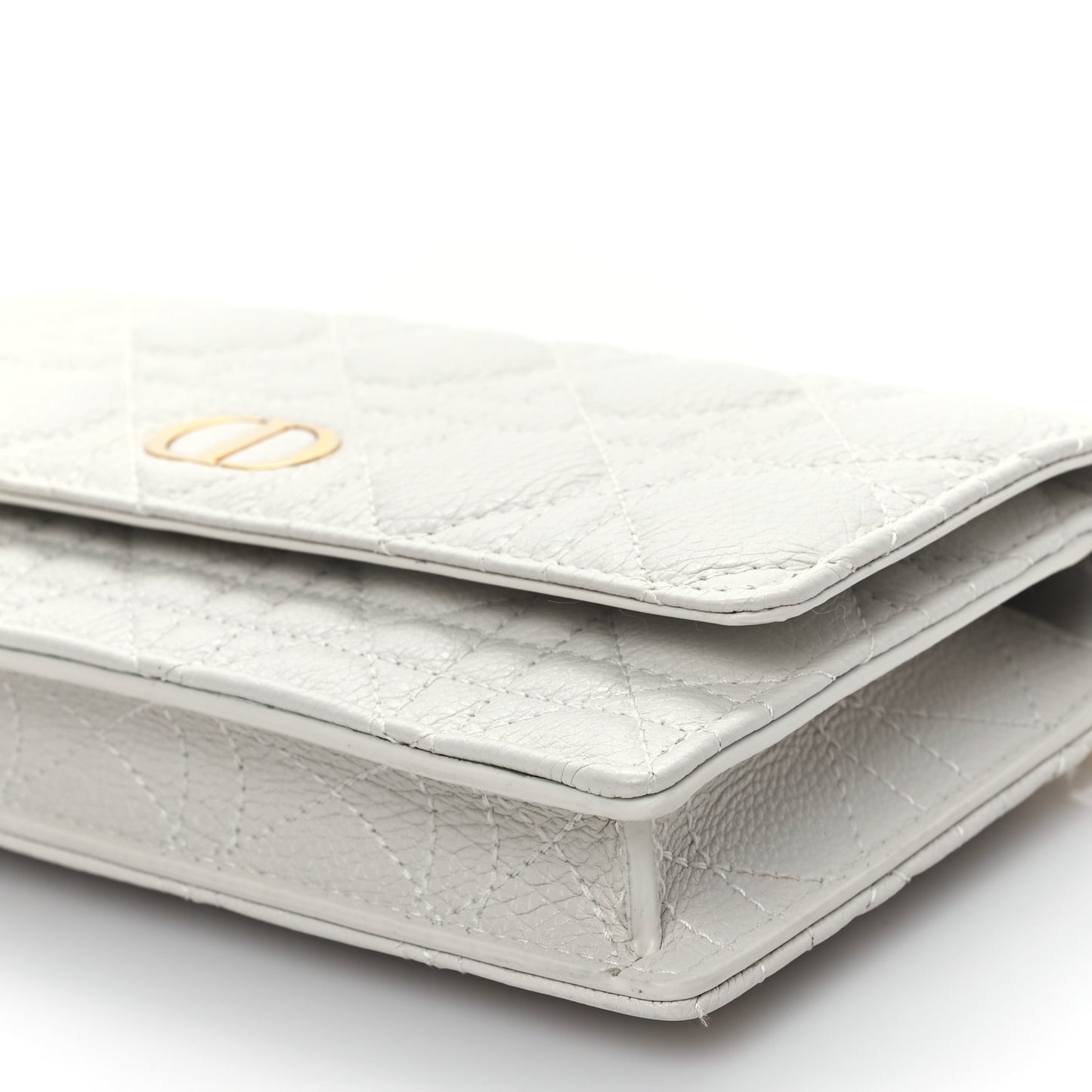 Supple Calfskin Caro Pouch with Chain Latte