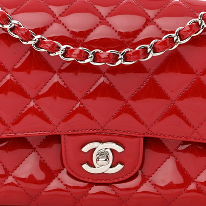 Chanel Patent Calfskin Quilted Medium Double Flap Red 9 of 20