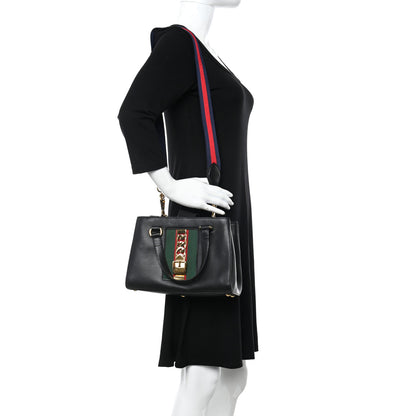Gucci Calfskin Medium Sylvie Top Handle Tote Black 3 of 12