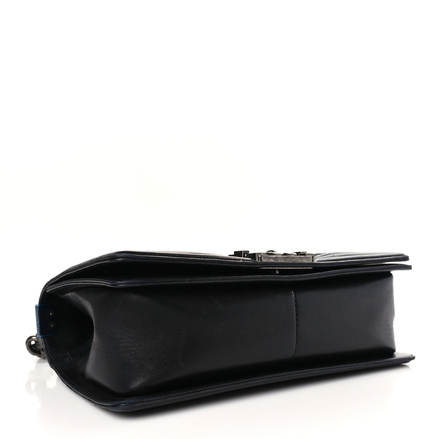 Calfskin Pleated Medium Boy Flap Black