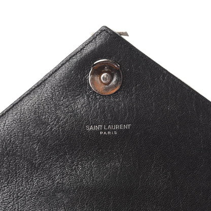 Saint Laurent Calfskin Matelasse Diamond Quilted Monogram Medium College Bag Black 10 of 16