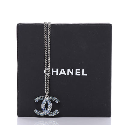 Chanel Crystal Baguette CC Necklace Blue 6 of 6
