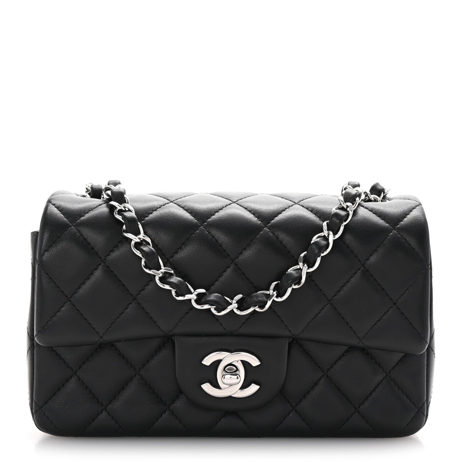 Chanel Lambskin Quilted Mini Rectangular Flap Black 1 of 10