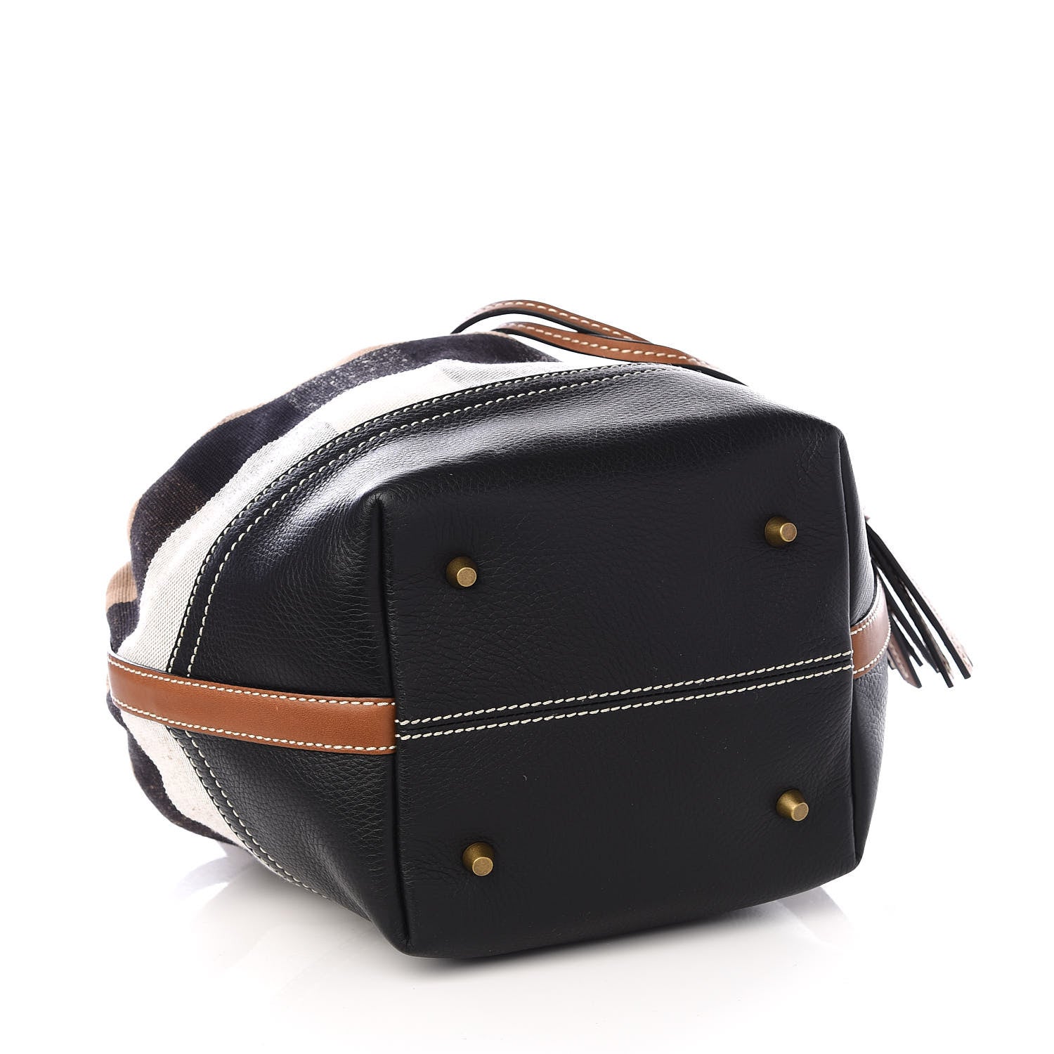 Burberry Canvas Mega Check Small Bucket Tan 3 of 8