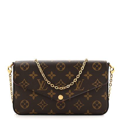 Louis Vuitton Monogram Pochette Felicie Chain Wallet Fuchsia 1 of 11
