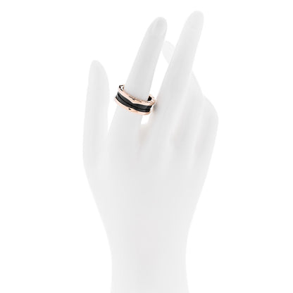Bulgari 18K Rose Gold Black Ceramic B.Zero1 Two-Band Ring 56 7.5 2 of 6