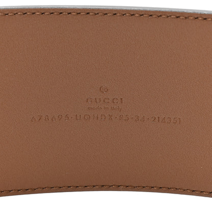 Gucci GG Supreme Monogram Equestrian Wide Belt 85 34 Brown Multicolor 4 of 5