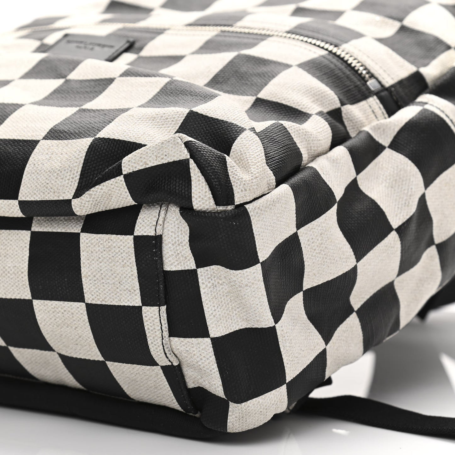 Calfskin Checked Print Nuxx Backpack Black White