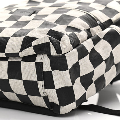 Saint Laurent Calfskin Checked Print Nuxx Backpack Black White 10 of 11