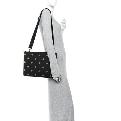 Gucci Grained Calfskin Bee Star Messenger Black 2 of 11