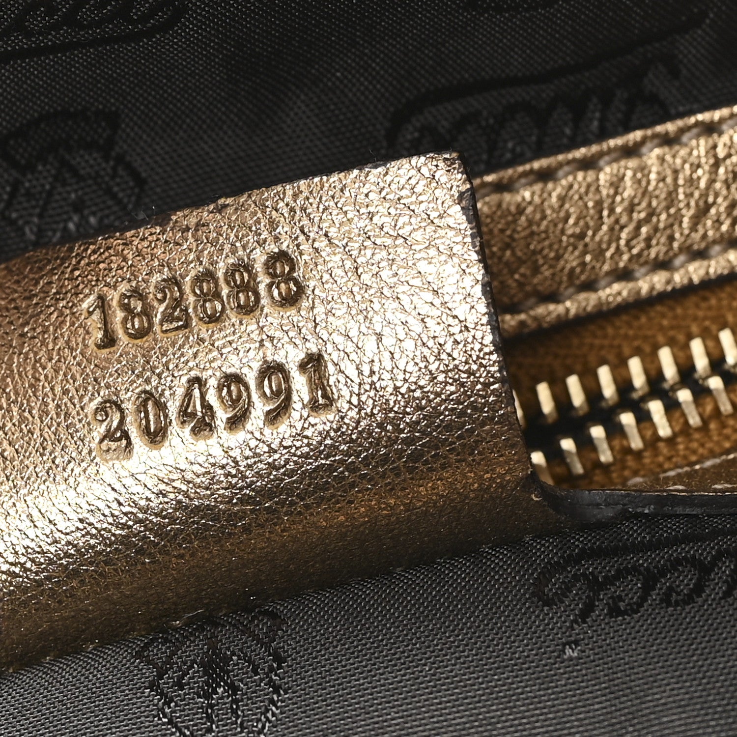 Gucci Crystal Monogram Metallic Calfskin Large Indy Top Handle Bag Beige Ebony Gold 7 of 10