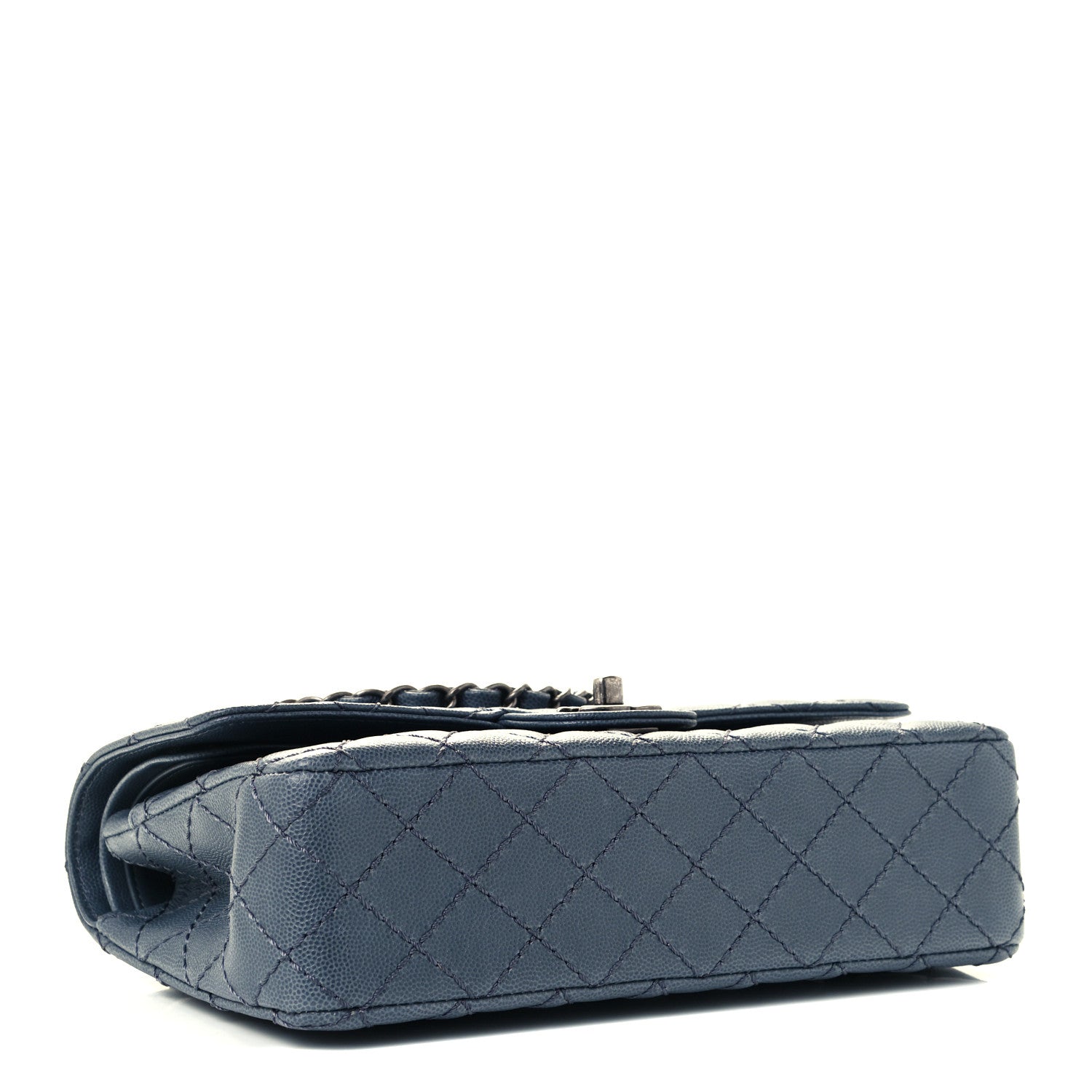 Chanel Caviar Quilted Medium Double Flap Grey 3 of 12
