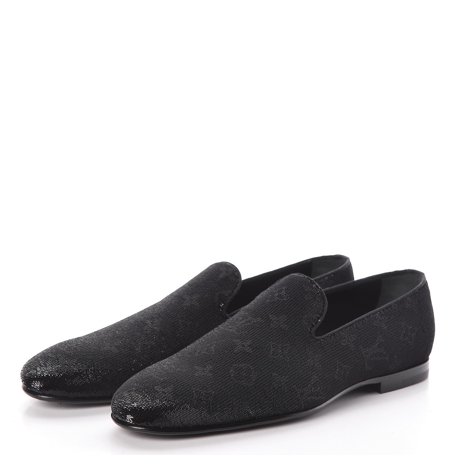 Louis Vuitton Monogram Embroided Sequins Mens Grenelle Richelieu Shoes 8.5 Black 3 of 7