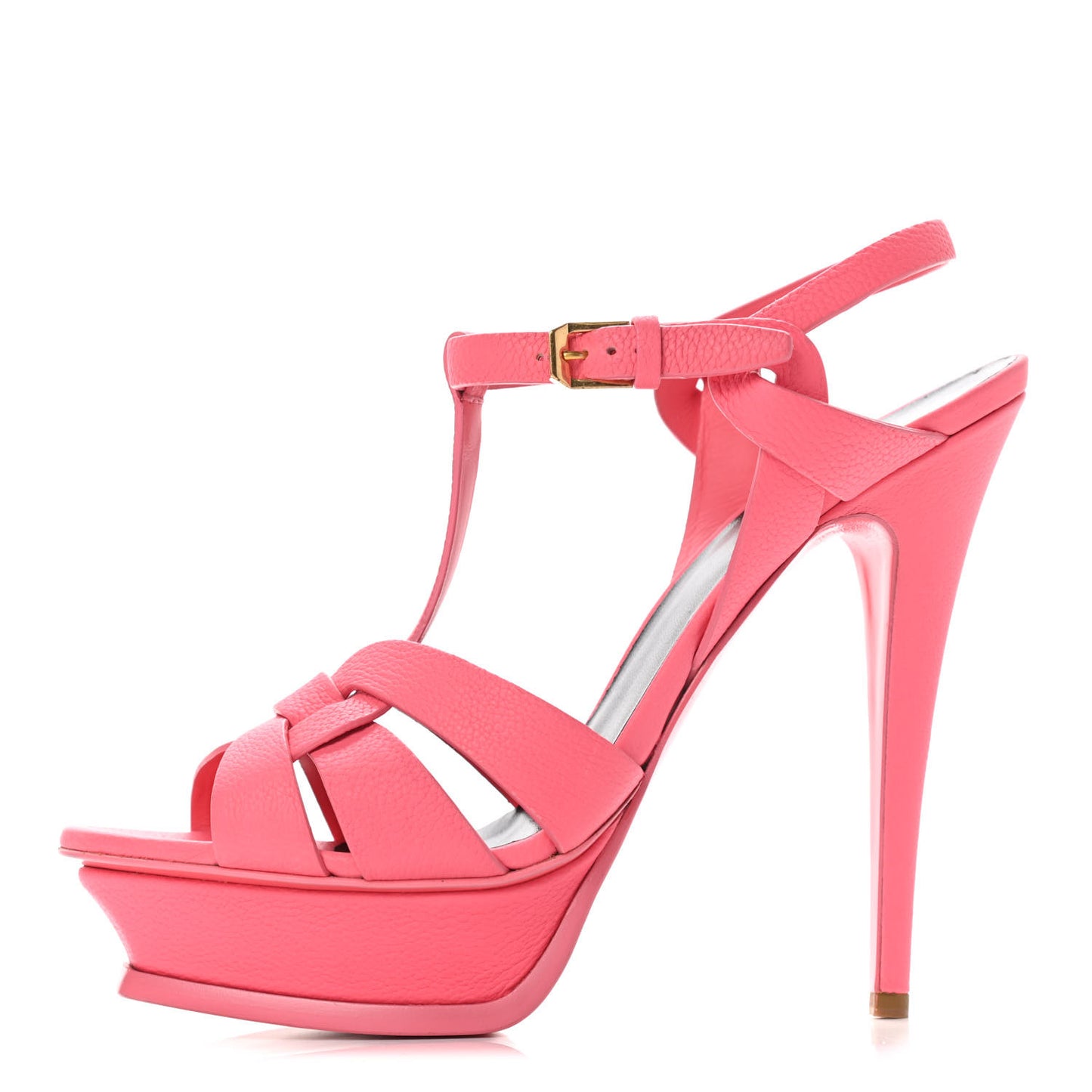 Grained Calfskin Tribute 105 Platform Sandals 40.5 Rose Clair