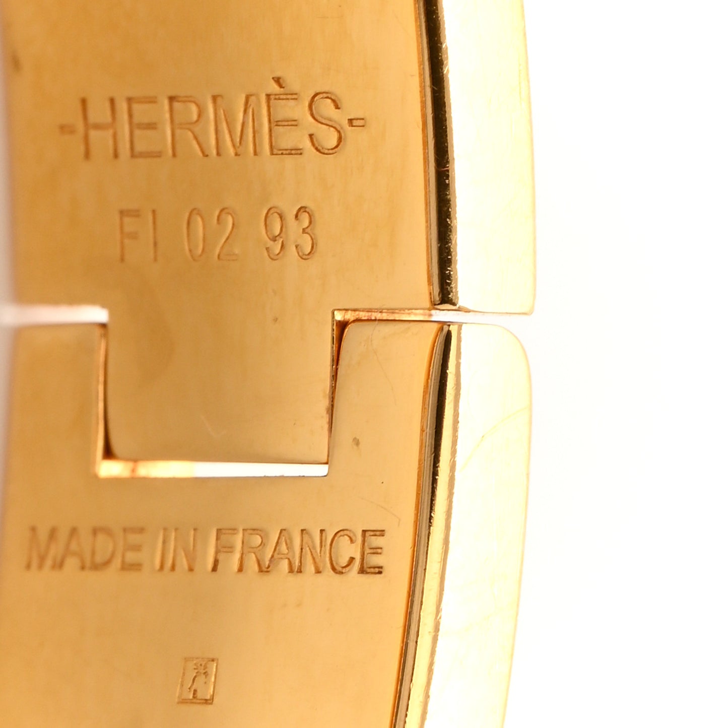 Enamel Printed Quadrige Au Fil Narrow Clic Clac H Bracelet PM Orfevre Jaune Or Blanc