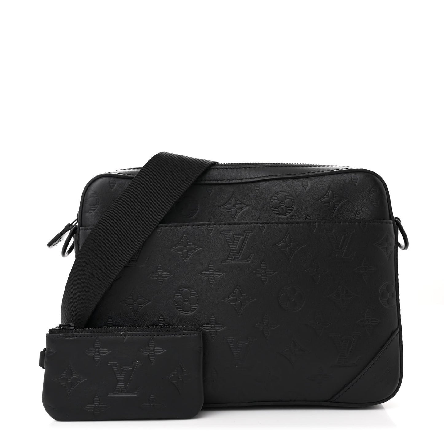 Calfskin Monogram Shadow Duo Messenger Black