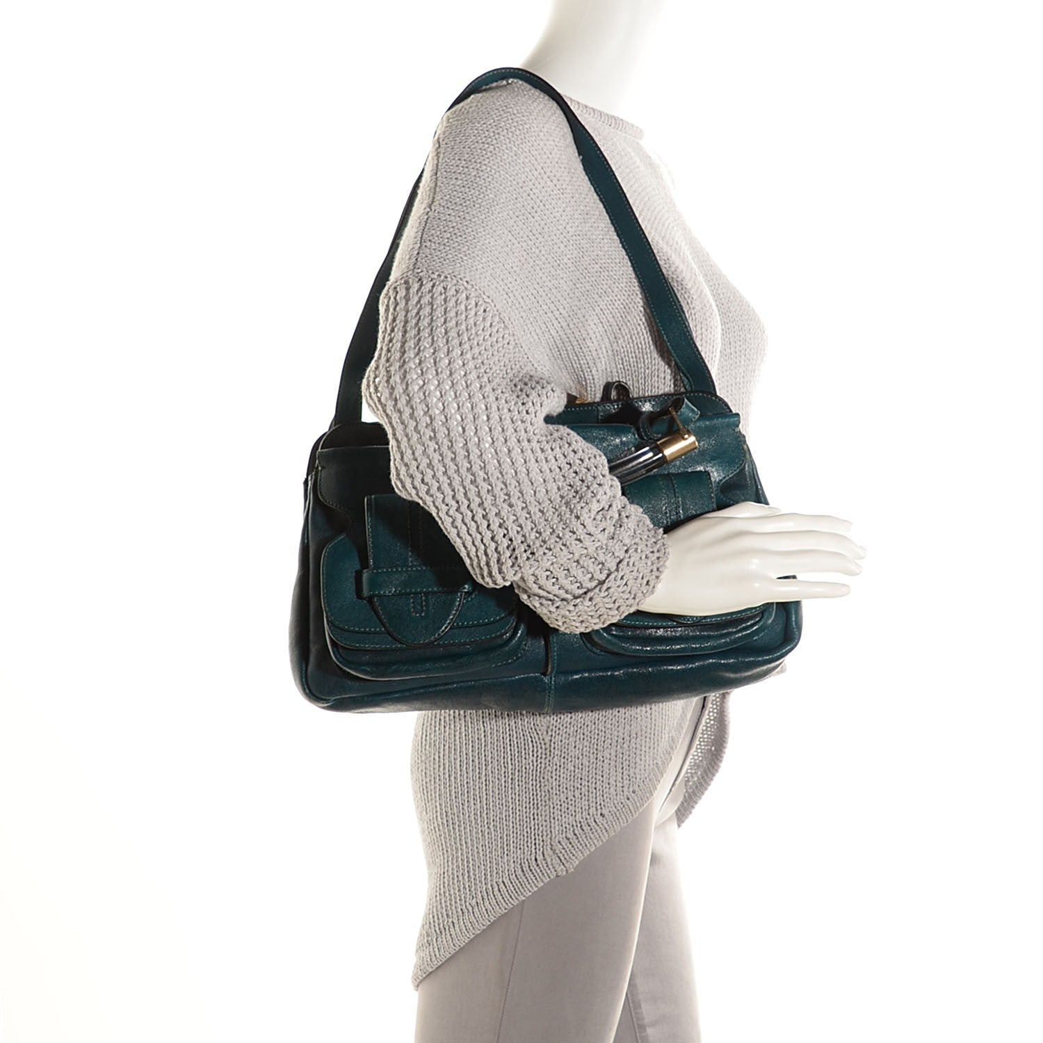 Chloe Sheepskin Saskia Satchel Aqua Fresh 2 of 10