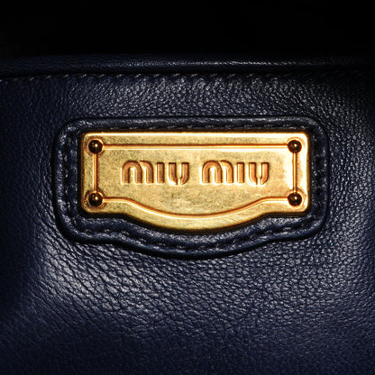 Miu Miu Nappa Matelasse Zip Satchel Matelasse Bleuette 8 of 9
