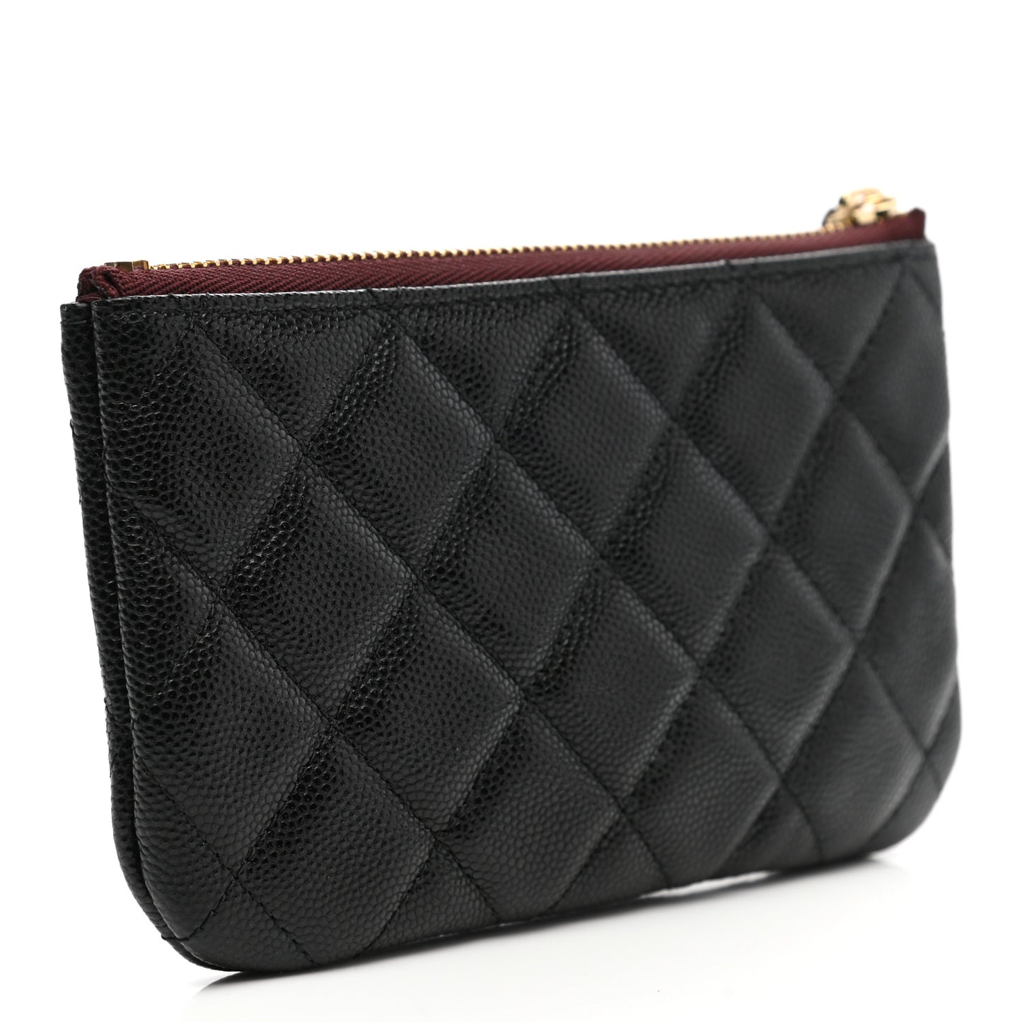 Caviar Quilted Small Cosmetic Case Black