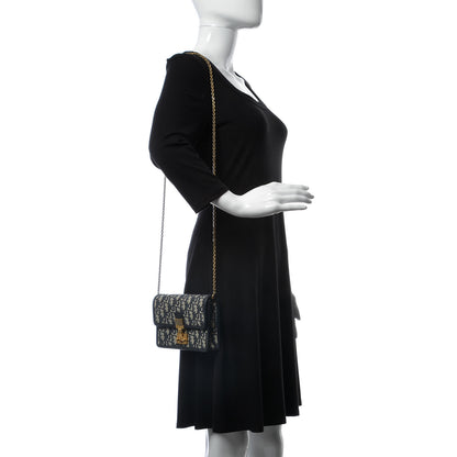 Christian Dior Oblique DiorAddict Wallet On Chain Clutch Navy Blue 2 of 9