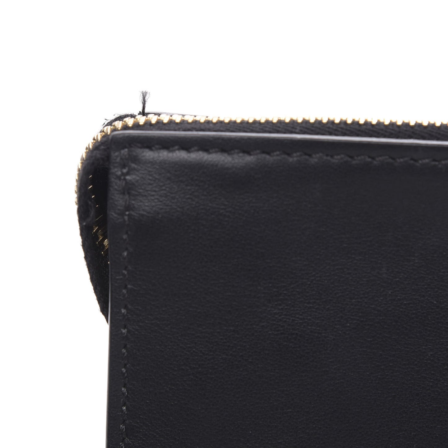 Vitello Grace Eyebrow Monster Eyes Embossed Pouch Black