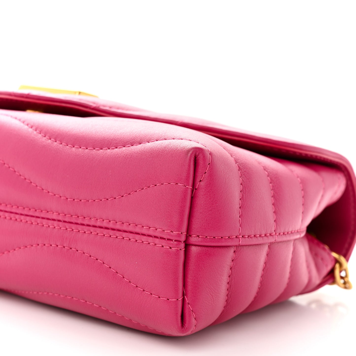 Calfskin LV New Wave Chain Bag Rose Freesia