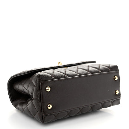 Chanel Caviar Quilted Mini Coco Handle Flap Dark Brown 4 of 10