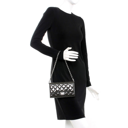 Chanel Patent Quilted Wallet On Removable Chain Dark Grey 2 of 11