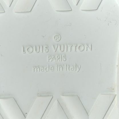 Louis Vuitton Metallic Patent Calfskin Embossed Damier Mens High Top Sneakers 7 Grey 8 of 8
