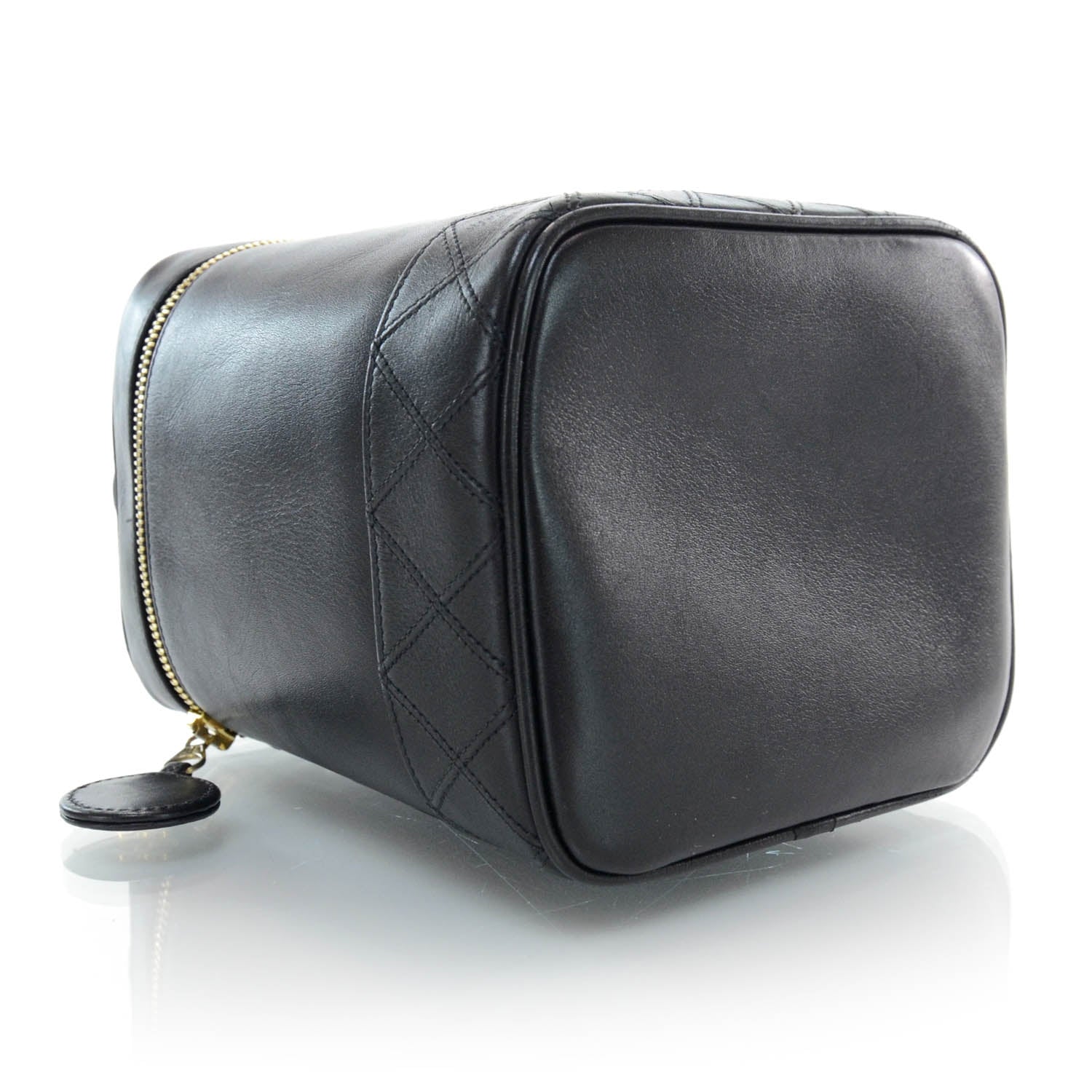 Chanel Calfskin Cosmetic Vanity Bag Black 3 of 9