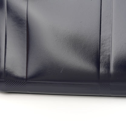 Burberry Patent Calfskin Denny Check Embossed Tote Charcoal Blue 14 of 14