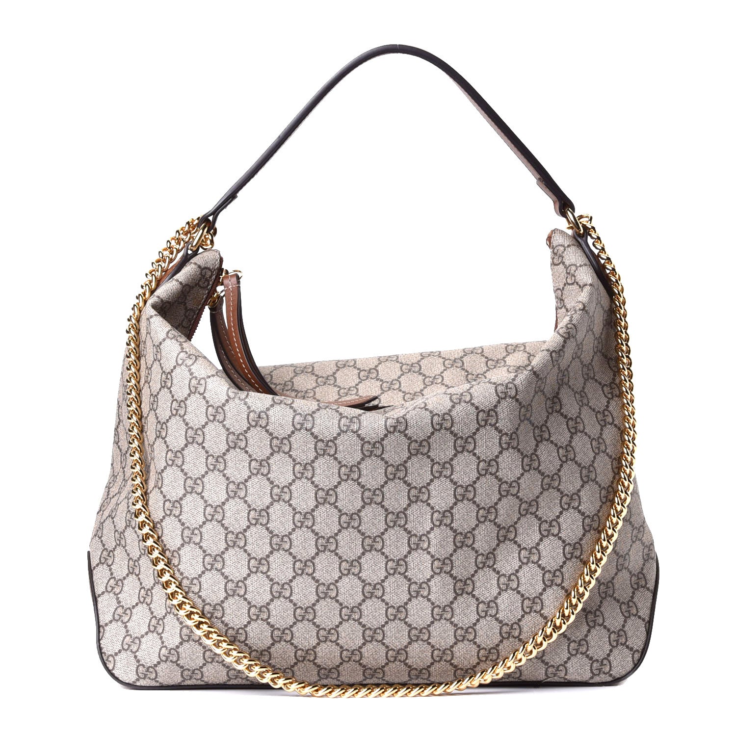 Gucci GG Supreme Monogram Large Linea A Hobo Light Brown 1 of 5