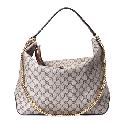 Gucci GG Supreme Monogram Large Linea A Hobo Light Brown 1 of 5