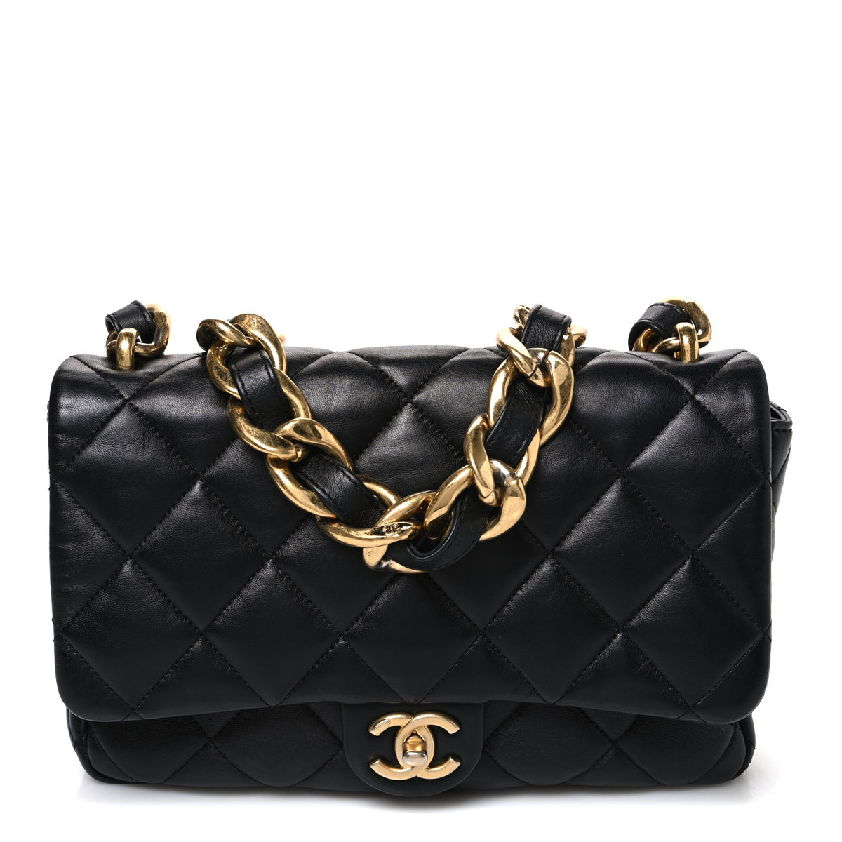 Chanel Lambskin Quilted Small Funky Town Flap Black 1 of 10