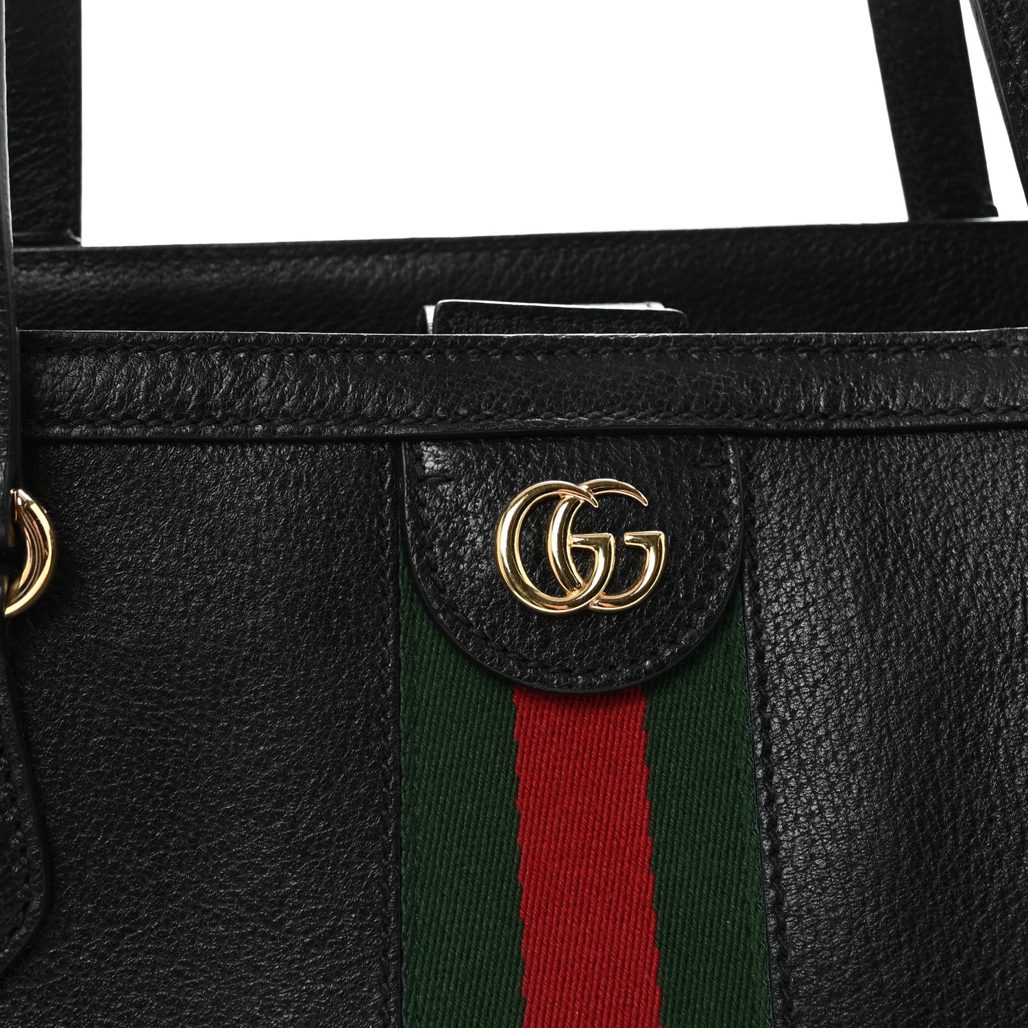 Gucci Textured Calfskin Web Medium Ophidia Shopping Tote Black 8 of 10