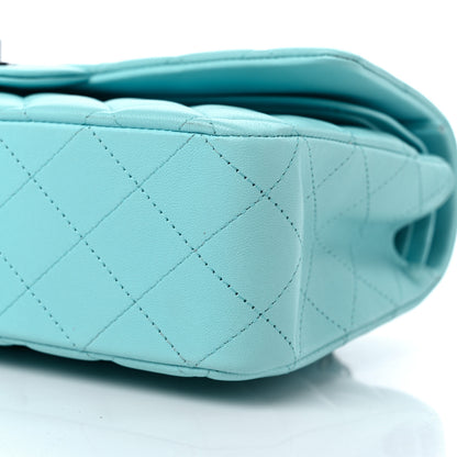 Chanel Lambskin Quilted Medium Double Flap Light Blue 9 of 9