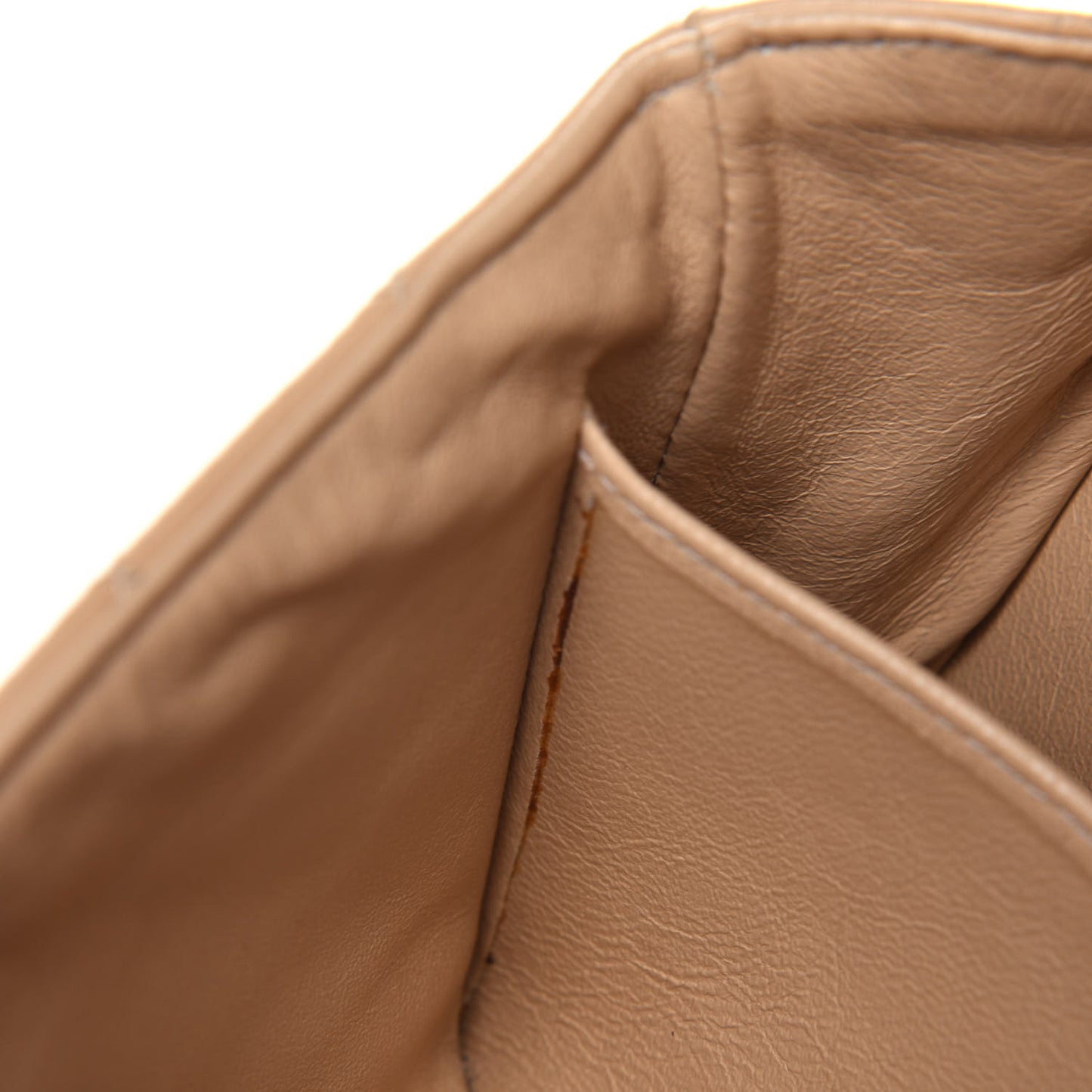 Lambskin Quilted Medium Double Sided Flap Beige