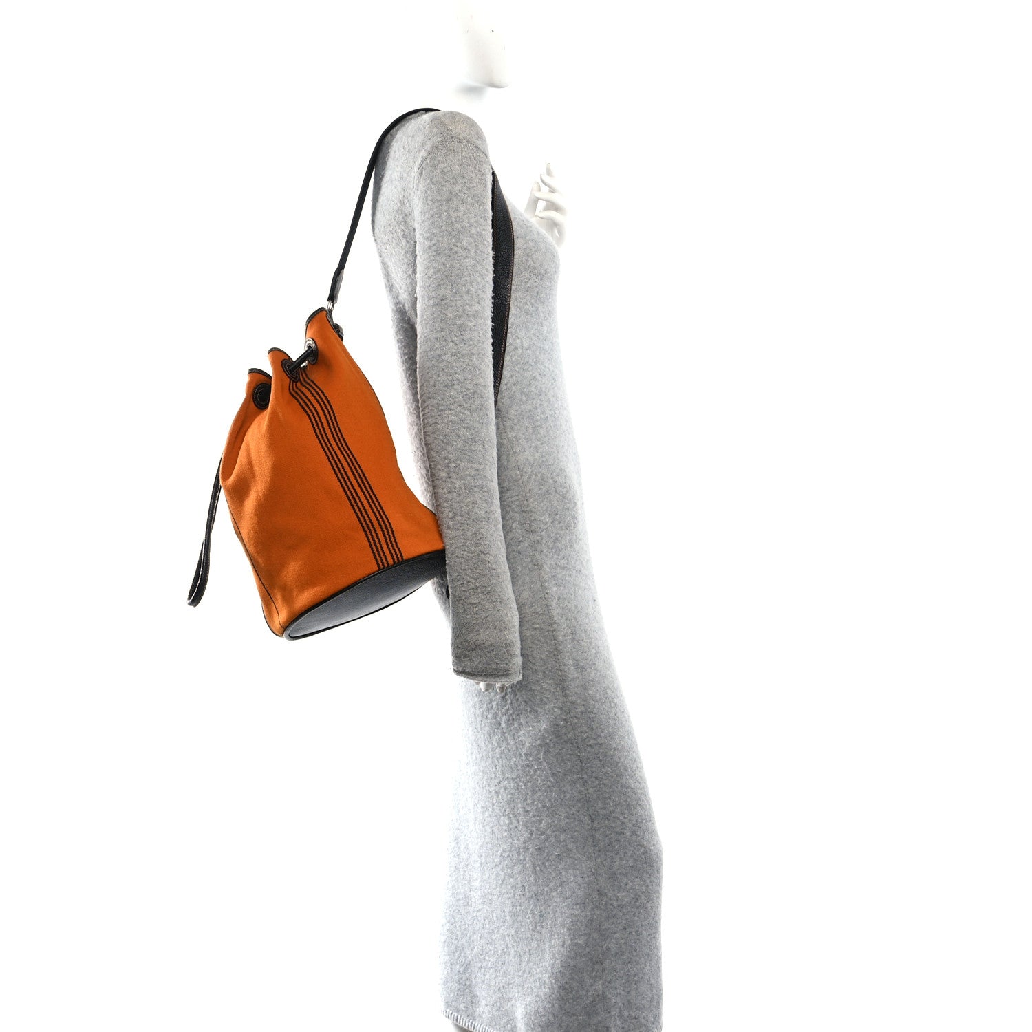 Hermes Toile Buffle Skipper Recif MM Backpack Potamos Orange Black 2 of 9