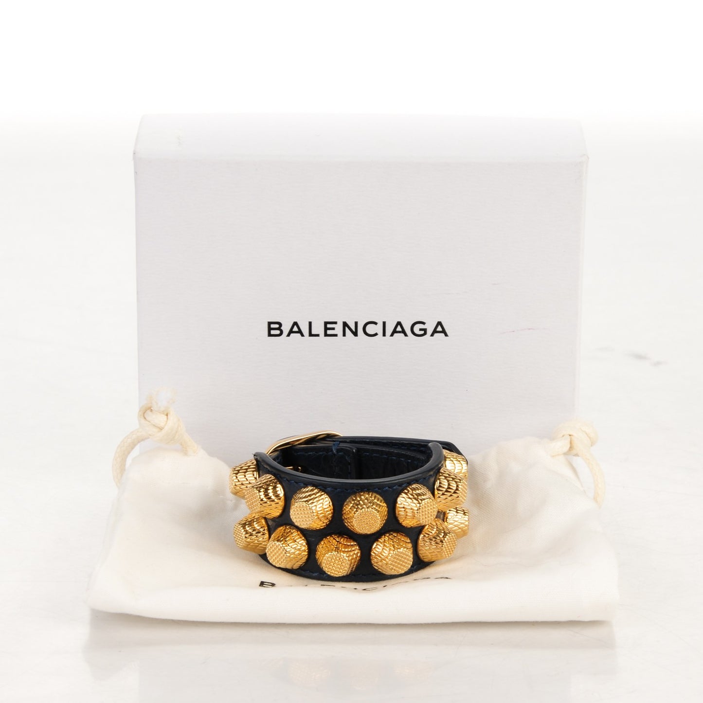 Agneau Arena Two Row Giant Gold M Bracelet Bleu Obscur