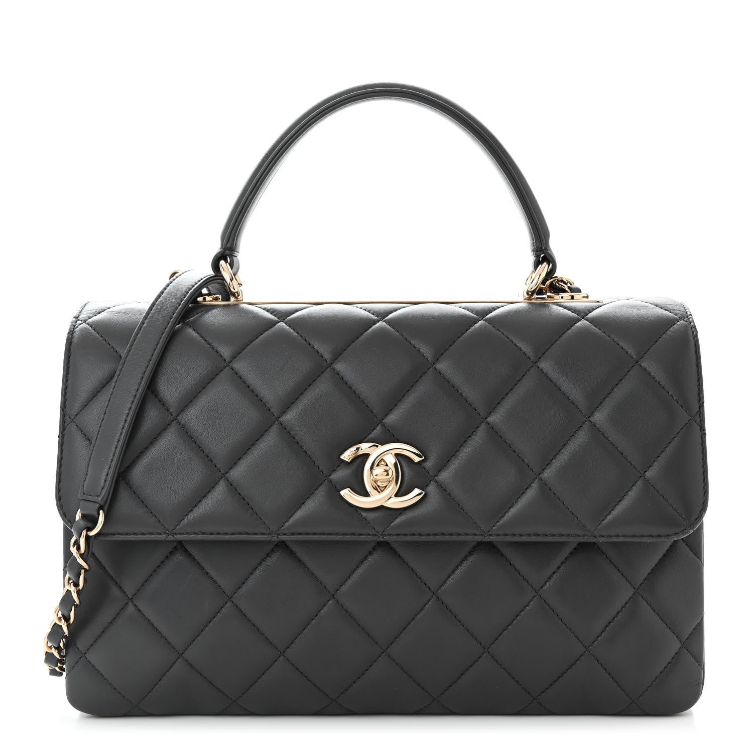 Chanel Lambskin Quilted Medium Trendy CC Flap Dual Handle Bag Dark Grey 1 of 11